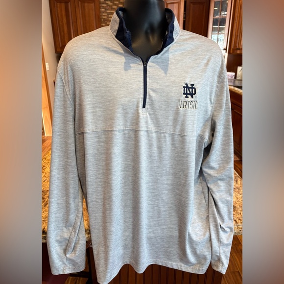 Colosseum Other - Notre Dame Irish men’s Quarter-Zip Pullover. Sharp grey & blue w/logo.